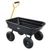 400 lbs. Capacity Poly Landscape & Garden Dump Cart, Black Color 39.38in - Black