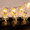 1 Set Of Little Bee LED String Lights; Christmas Decorative Lights; Copper Wire String Lights; 6.6ft/2m 20 Lights - Yellow