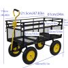 Wagon Cart Garden cart trucks make it easier to transport firewood Yellow+Black - as Pic