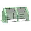 Portable Tunnel Greenhouse Outdoor Garden Mini with Large Zipper Doors & Water/UV PE Cover 6' x 3' x 3'  - Greenhouse