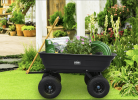 400 lbs. Capacity Poly Landscape & Garden Dump Cart, Black Color 39.38in - Black