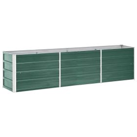 Garden Raised Bed Galvanized Steel 94.5"x15.7"x17.7" Green - Green