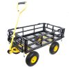 Wagon Cart Garden cart trucks make it easier to transport firewood  - Yellow+Black