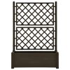 Garden Planter with Trellis 39.4"x16.9"x55.9" PP Mocha - Brown