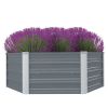 Raised Garden Bed 50.8"x50.8"x18.1" Galvanized Steel Gray - Gray