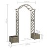 Garden Pergola with Planter Gray Solid Firwood - Grey