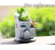 Retro Little House Succulent Plant Pot Small Resin Cactus Herb Planter Pot Plant Container - Default