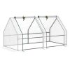 6' x 3' x 3' Portable Mini Greenhouse;  Outdoor Garden with Large Zipper Doors and Water/UV PE Cover;  White - White