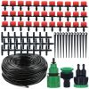 1 Set Automatic Micro Drip Irrigation Watering System Kit Hose Home Garden & Adjustable Drippers Greenhouses Potted Grows - 15m Single Outlet Suit