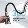 Kitchen Faucet- 3 Modes Pull Down Sprayer Kitchen Sink Faucet, Brushed Nickel Kitchen Faucet Single Handle, 1or3 Holes with Deck Plate, 100% Lead-Free