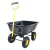 Folding car Poly Garden dump truck with steel frame, 10 inches. Pneumatic tire, black - as Pic