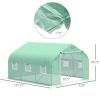 11.5' x 10' x 7' Outdoor Portable Walk-In Tunnel Greenhouse with Windows-Deep Green - Green