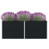 Raised Garden Bed 63"x31.5"x17.7" Galvanized Steel Anthracite - Anthracite