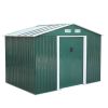 6.3' x 9.1' Outdoor Backyard Garden Metal Storage Shed for Utility Tool Storage - Green