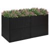 Garden Planter Black 61.8"x31.5"x31.5" Poly Rattan - Black