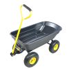 Folding car Poly Garden dump truck with steel frame, 10 inches. Pneumatic tire, 300 lb capacity body 55L black - as Pic