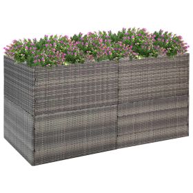 Garden Planter Gray 61.8"x31.5"x31.5" Poly Rattan - Gray