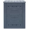 Garden Composter Gray 23.6"x23.6"x28.7" 68.7 gal - Grey