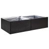 Garden Planter Black 61.8"x31.5"x15.7" Poly Rattan - Black