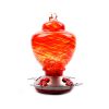 Hummingbird Feeder for Outdoors Hand Blown Colorful Glass Feeder with Ant Moat Gardening Supplies Bird Feeder Ant Proof - c