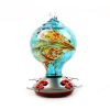 Hummingbird Feeder for Outdoors Hand Blown Colorful Glass Feeder with Ant Moat Gardening Supplies Bird Feeder Ant Proof - h