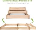 Bosonshop 3 Tier Raised Garden Bed Kit Wooden Planter Box Heavy Duty Solid Fir Wood;  47" x 47" x 21" - 1