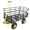 Wagon Cart Garden cart trucks make it easier to transport firewood Yellow+Black - as Pic