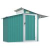 Garden Shed Green 106.3"x51.2"x82.1" Galvanized Steel - Green