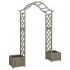 Garden Pergola with Planter Gray Solid Firwood - Grey