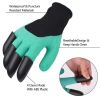 Gardening Gloves With 8 Claws Digging Gloves Garden Planting Vegetable Planting Flower Weeding Protection - green