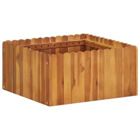 Garden Raised Bed 19.6"x19.6"x9.8" Solid Acacia Wood - Brown