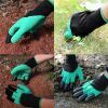 Gardening Gloves With 8 Claws Digging Gloves Garden Planting Vegetable Planting Flower Weeding Protection - green