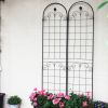 4 Pack Metal Garden Trellis for Climbing Plants Outdoor 86.7'' x 19.7'' Rustproof Plant Support Rose Trellis Netting Trellis Black - as Pic