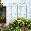 2 Pack Metal Garden Trellis 86.7" x 19.7" Rustproof Trellis for Climbing Plants Outdoor Flower Support Green - as Pic