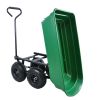 Folding car Poly Garden dump truck with steel frame, 10 inches. Pneumatic tire, 300 pound capacity, 75 liter truck body - as Pic