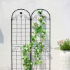 4 Pack Metal Garden Trellis for Climbing Plants Outdoor 86.7'' x 19.7'' Rustproof Plant Support Rose Trellis Netting Trellis Black - as Pic