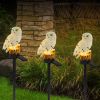 Solar Powered Owl Garden Light IP65 Waterproof LED Owl Landscape Lamp Decorative Lawn Lights - White