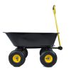 Folding car Poly Garden dump truck with steel frame, 10 inches. Pneumatic tire, black - as Pic