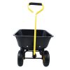 Folding car Poly Garden dump truck with steel frame, 10 inches. Pneumatic tire, black - as Pic