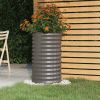 Garden Planter Powder-coated Steel 15.7"x15.7"x26.8" Gray - Gray