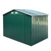 6.3' x 9.1' Outdoor Backyard Garden Metal Storage Shed for Utility Tool Storage - Green