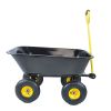 Folding car Poly Garden dump truck with steel frame, 10 inches. Pneumatic tire, black - as Pic