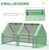 Portable Tunnel Greenhouse Outdoor Garden Mini with Large Zipper Doors & Water/UV PE Cover 6' x 3' x 3'  - Greenhouse