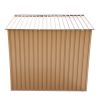 6' x 8' Outdoor Backyard Garden Metal Storage Shed for Utility Tool Storage - Coffee - Coffee