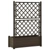 Garden Planter with Trellis 39.4"x16.9"x55.9" PP Mocha - Brown