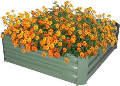 Bosonshop Raised Garden Bed Steel Planter Box Galvanized Anti-Rust Coating Planting Vegetables Herbs and Flowers for Outdoor;  Square - KM3448