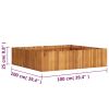 Garden Raised Bed 39.3"x39.3"x9.8" Solid Acacia Wood - Brown