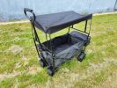 Folding Wagon Garden Shopping Beach Cart (Black) - Black