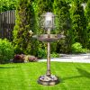 51*51*106cm Plastic Round Birdbath with Solar Light Bronze - as picture