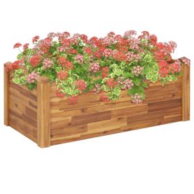 Garden Raised Bed 43.3"x23.6"x17.3" Solid Acacia Wood - Brown